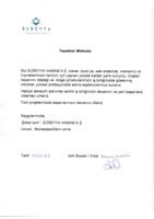 "Sureyya Hamam & SPA"den teşekkür mektubu